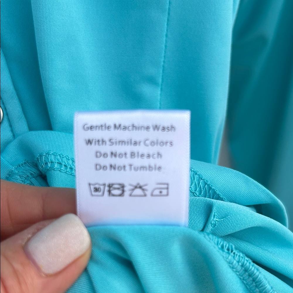 Ranch Dress’n Turquoise Pearl Snap Western Rodeo Shirt - Picture 9 of 9